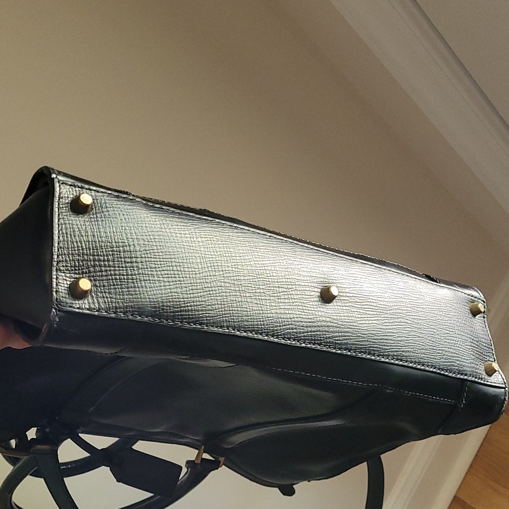 EUC Vintage Coach Metropolitan Commuter Double-zip Briefcase, black and brass - Picture 2 of 10